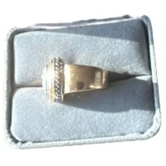 VINTAGE 18K Yellow Gold Plated Clear CZ Cocktail Ring (Size 5.5) - EUC - Picture 2 of 8